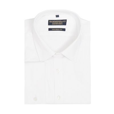 Big and tall white fine twill tailored fit shirt